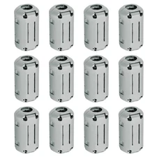12 Pcs Ferrite Filter Ring Core Cable Clip ID 9mm Regular Styles, Gray