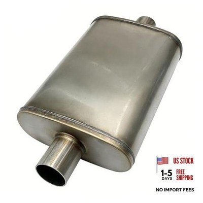 409 Stainless Steel Straight-Through Perforated Core Muffler - 2.25in Argent