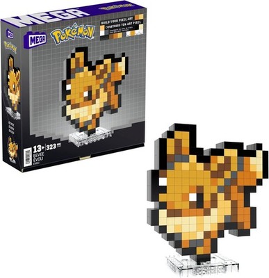 MEGA Pokemon Figur - Evoli - Retro Pixel Art - 323 Steckbausteine (HTH78)