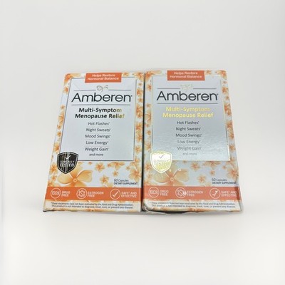 Lot of 2 Amberen Menopause Relief Capsules 60-Count, 120 total capsules 04/2026