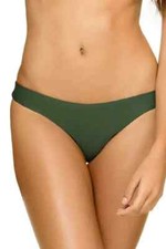 PILYQ Green Envy Basic Ruched Full Bikini Swim Bottoms Women's Size Small NEW