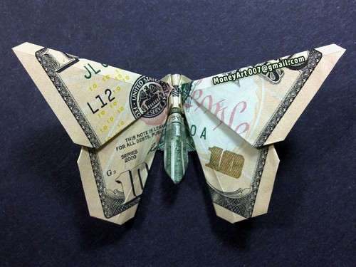 Dollar Origami Butterfly Made with REAL MONEY Handmade Cash Art Gift Insect Bug - Picture 14 of 21