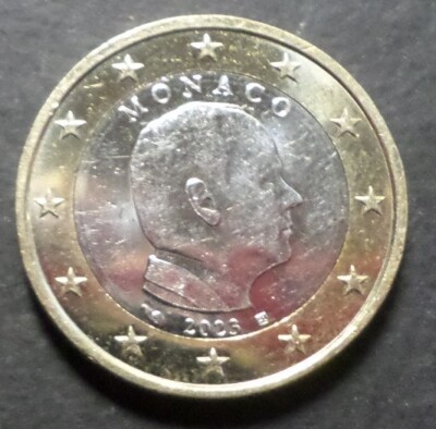 Monaco 1 Euro Coin 2023 Prince Albert II Very Good Condition