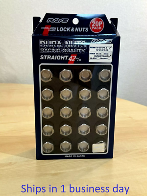 Rays Volk Racing Gram Lights Dura L42 Wheel Lock Lug Nuts - 14x1.5 M14, Forged Duraluminum, Gun Metal Finish, Made In Japan