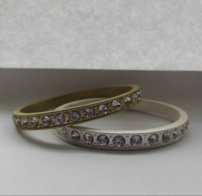 Brushed Silver or Gold CRYSTAL Eternity Bangle Bracelet A Great Gift Idea!