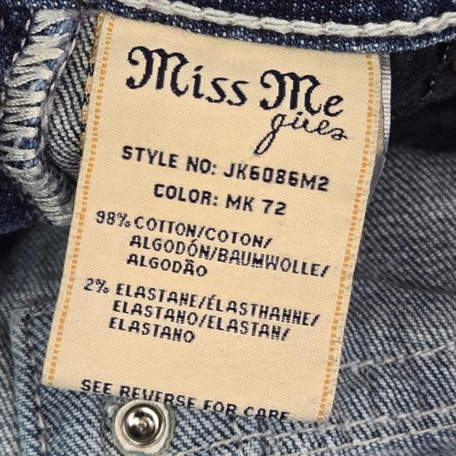 Miss Me Girls Shorts 14 Blue Denim Bermuda Wing Pockets Mid Rise 11 in Inseam - Picture 8 of 9