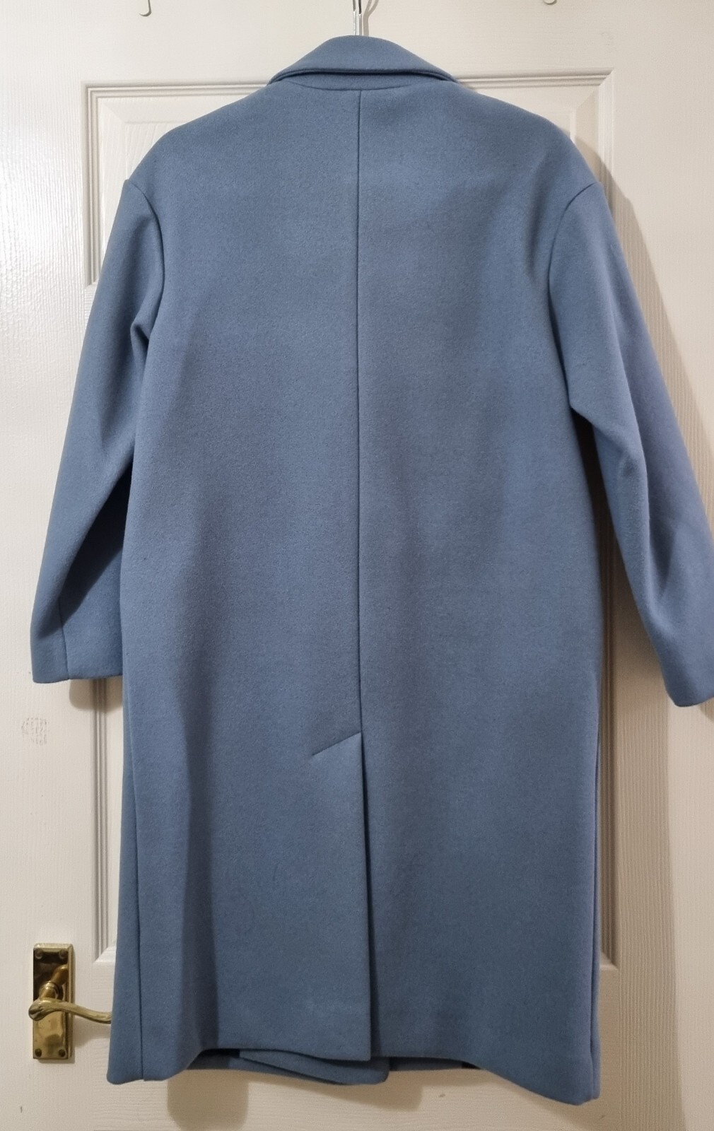 Topshop Brooke Double Breasted Pale Blue Coat Size UK10 PETITE - image 7