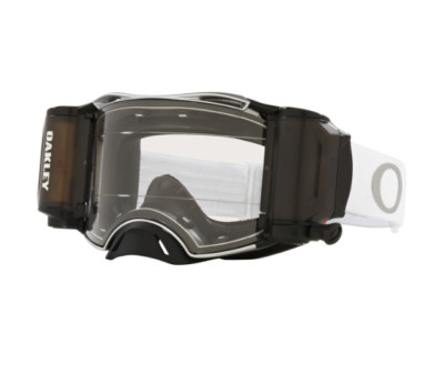 Oakley Airbrake Motocrossbrille Tuff Blocks weiß klare Gläser inkl. Roll Offs