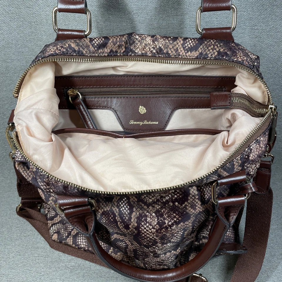 Tommy Bahama Llave de Siesta Convertible Bolso Bandolera Piel de Serpiente Estampado Satinado Foto 4 de 4