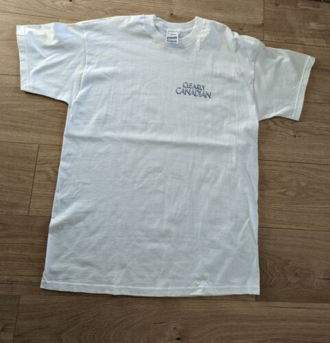Vintage Clearly Canadian White T-Shirt By Screenstars XL 90&#039;s 