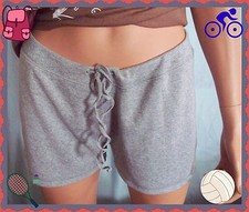 NEW NWOT WOMAN LARGE L GRAY TIE DRAWSTRING CASUAL SPORT KNIT SHORTS XS S S M L
