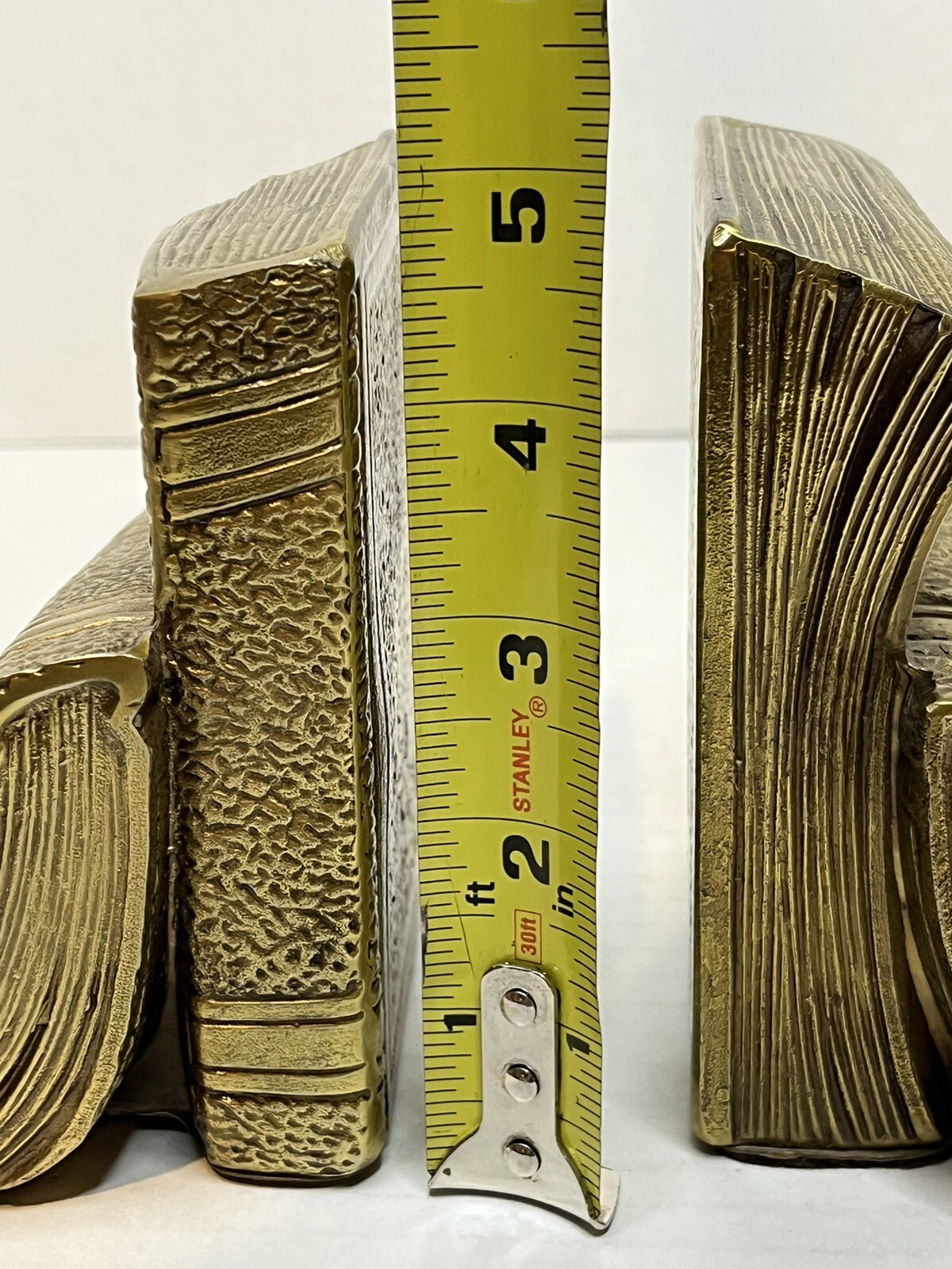 VTG set of 2 Brass Book Bookends. Made in USA By PM Craftsman. BOOK