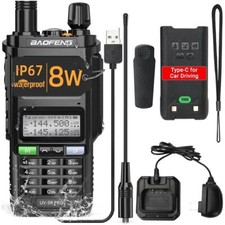 Baofeng UV-9R PRO Walkie Talkie Dual Band Ham Handheld Two Way Radio Type-C IP68