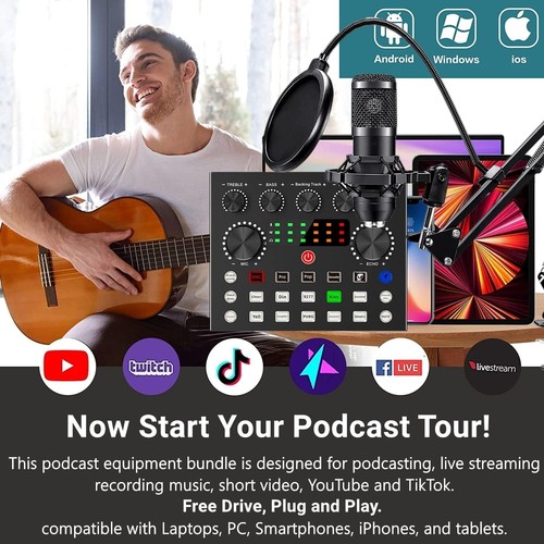 Professional Podcast Bundle: Condenser Microphone and Voice Mixer for Creators - Picture 5 of 9