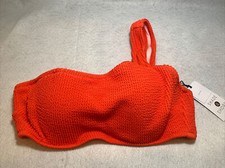 Women's One Shoulder Bikini Top Lightly Lined Textured - Shade  Shore  Sz 32B