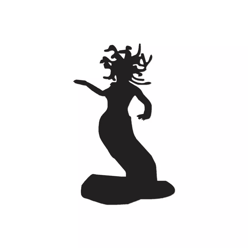 Medusa gorgon goddess, black silhouette vector - Stock Illustration  [105058943] - PIXTA