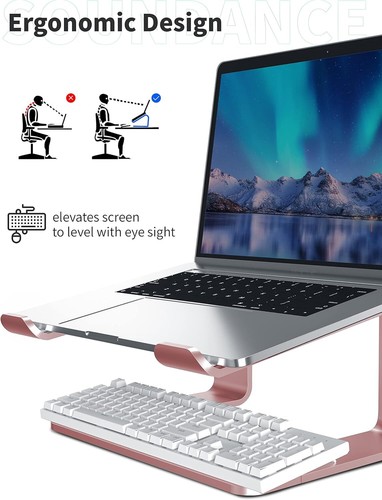 Laptop Stand, Aluminum Ergonomic Riser for Desk,Compatible with 10-15.6" Laptops - Picture 42 of 89