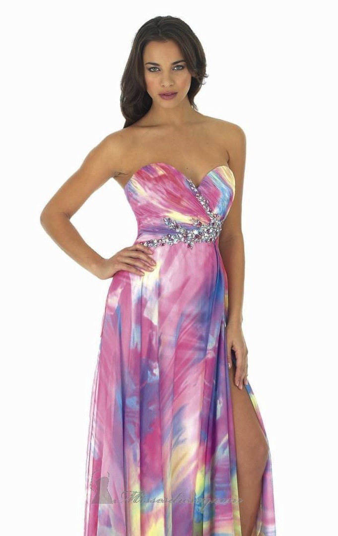 NWT MORELL MAXIE 13278 Watercolor prom pageant formal pink/purple dress