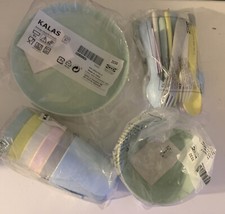 IKEA KALAS CHILDREN'S PLASTIC BOWLS, PLATES,  CUPS & CUTLERY SETS - 36 Pieces
