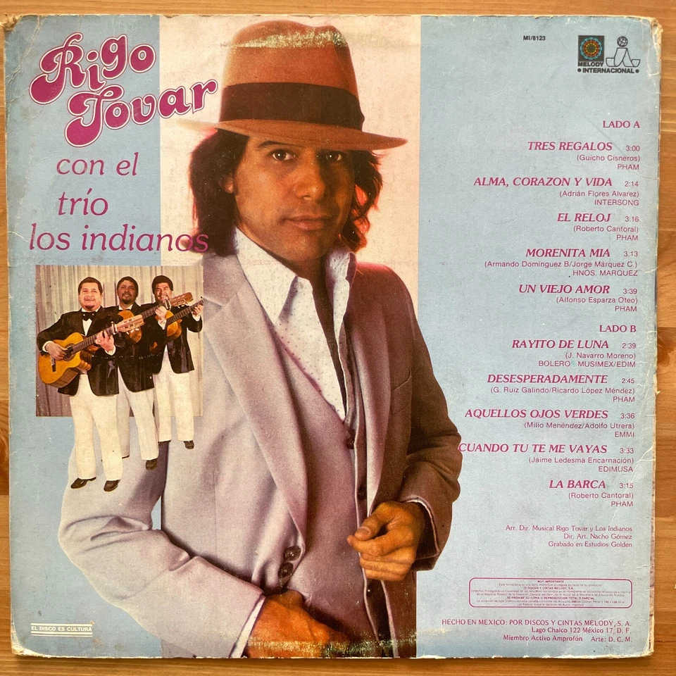 RIGO TOVAR Y SU COSTA AZUL Con Trio Sublime Y Bohemio LP 1982 MEXICO - Image 2 of 2