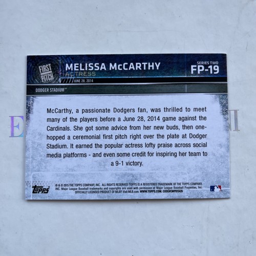 2015 Topps First Pitch FP19 Melissa McCarthy Los Angeles Dodgers - Bild 2 von 2