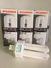 Sylvania 18 Watts Dulux T/E Compact Fluorescent Bulbs 20878 Lot of 6
