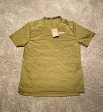 Nike Dri-Fit Miler Olive Green Running Shirt Men  s Size Medium AJ7565-307 NWT