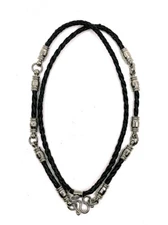 Rare Necklace Rope Leather Black Buddha Buddhist Amulet thai for Pendant 5 Hook