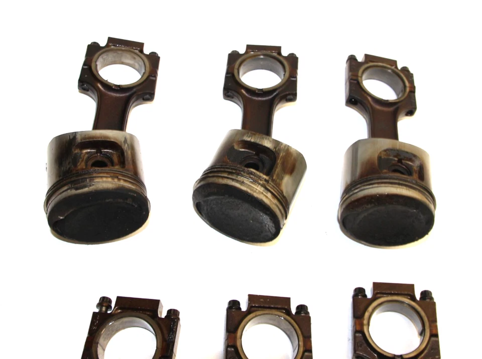 JUEGO DE 6 PISTONES Y VARILLAS DE MOTOR BMW OEM E30 E34 M20B25 EMPAREJADOS M20 325I 525I Foto 2 de 4