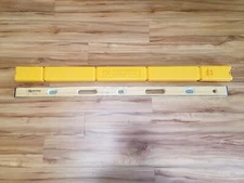4ft Johnson Level & Tool No. 748 Wood  and Brass 48" Level w/ Level Guard Case