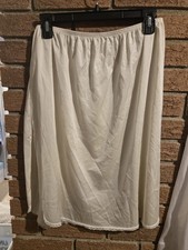 Vintage Vassarette Half Slip, Ivory Size XLarge 24" Long with Side Slit