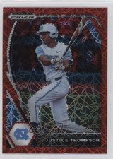 2021 Panini Prizm Draft Picks Red Velocity Prizm Justice Thompson #PDP180 0o2b