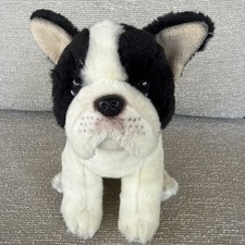Bearington Collection Boston Terrier Plush Dog 12  Black White Stuffed Animal