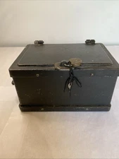 Antique Heavy Iron Stagecoach Safe Box / Railroad Strong Box Safe