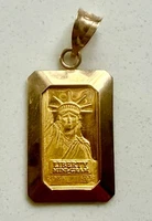 Credit Suisse 1 Gram 999.9 24k Fine Gold Bar in 14k Gold Bezel pendant frame