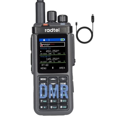 RT-6D DMR Radio 500K Contacts Dual Band Walkie Talkie Dual Time Slot Way Radi...