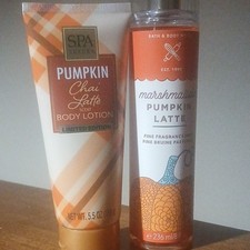 Bath  Body Works Pumpkin Chai Latte Lotion  Marshmallow Pumpkin Mist Set