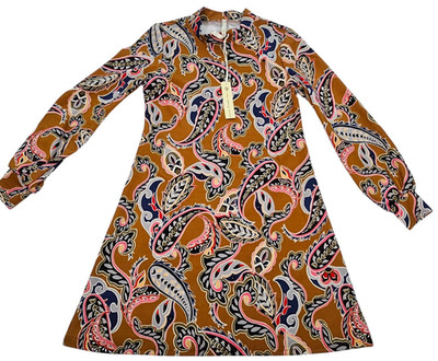 Uncle Frank Dress Size XS Whimsical Paisley Mod 60s 70s Style A Line Mock Neck