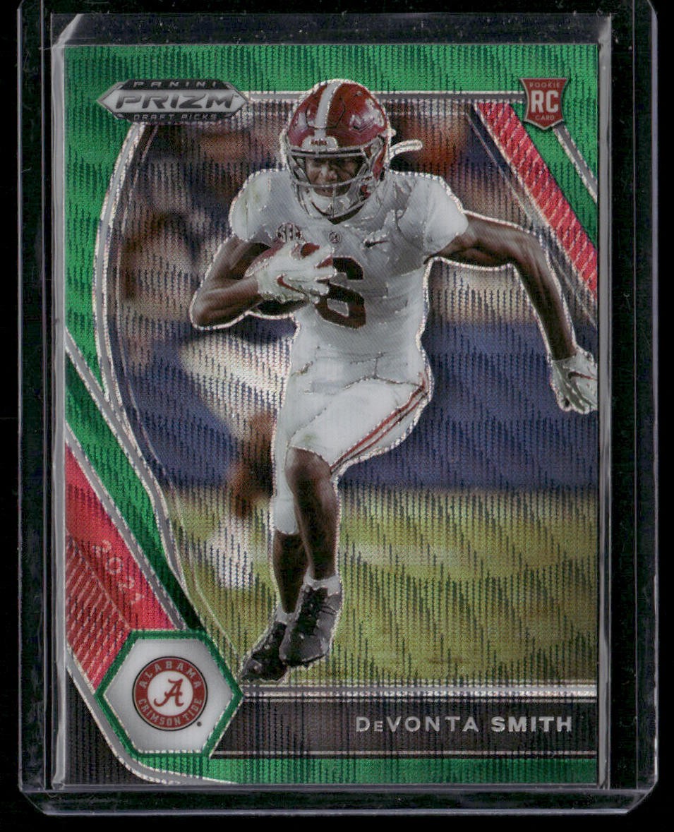 2021 Panini Prizm Draft Picks Collegiate DeVonta Smith Green Alabama #101