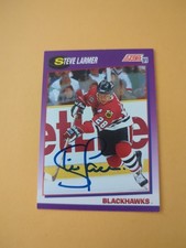 Steve Larmer Signed Chicago Blackhawks Card