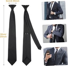 Ensemble Cravate Homme Vesuvio Napoli - Noir Et Argent - Mariage Cérémonie Neuf