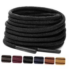 1/8" Waxed Thin Round Shoe Laces, 2 Pair Oxford Shoelaces 26Inch  66CM  Black