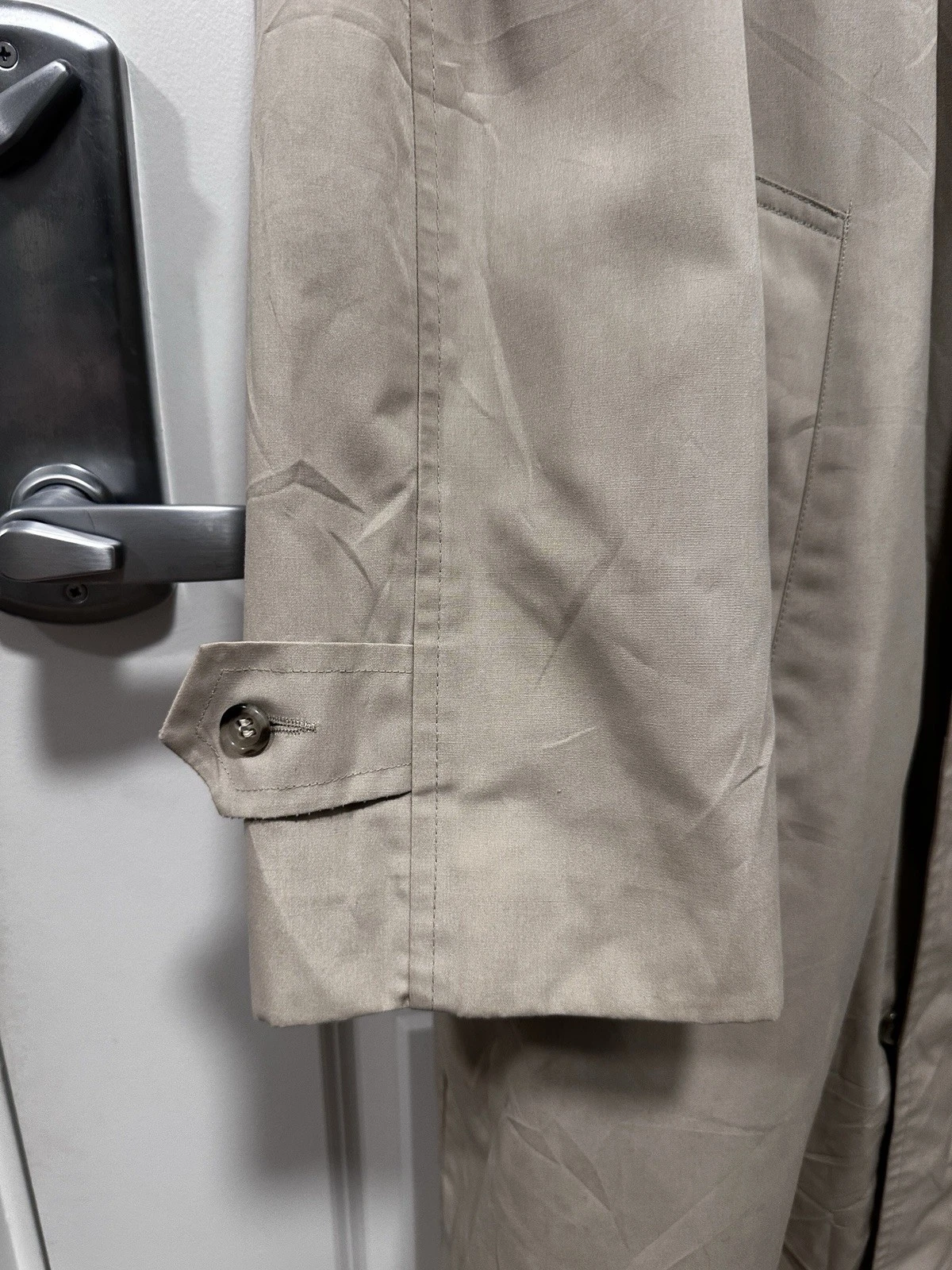 Vintage Jos A Bank Mens 42L Tan Trench Coat Raincoat w/ Pure Alpaca Zip-In Liner image 8