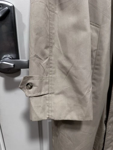 Vintage Jos A Bank Mens 42L Tan Trench Coat Raincoat w/ Pure Alpaca Zip-In Liner image 8