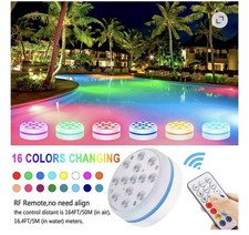 Submersible Led 3 Pack 12 Light Multi Color Remote Pool Waterproof New No Box