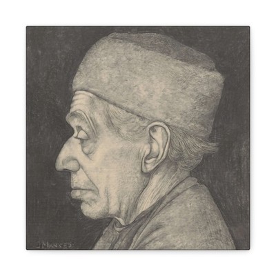 Jan Mankes - Portret van Douwe de Groot - in or before 1914 - Canvas Wall Art