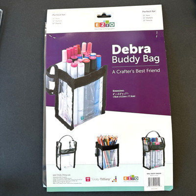 Totally Tiffany Debra Buddy Bag Clear Zip Storage 4x2.5x7in Pens Markers Crafts