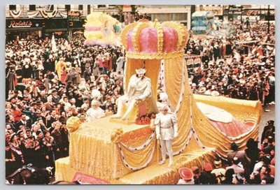 1988 New Orleans Mardi Gras King Rex Parade Float Postcard 4''x6''