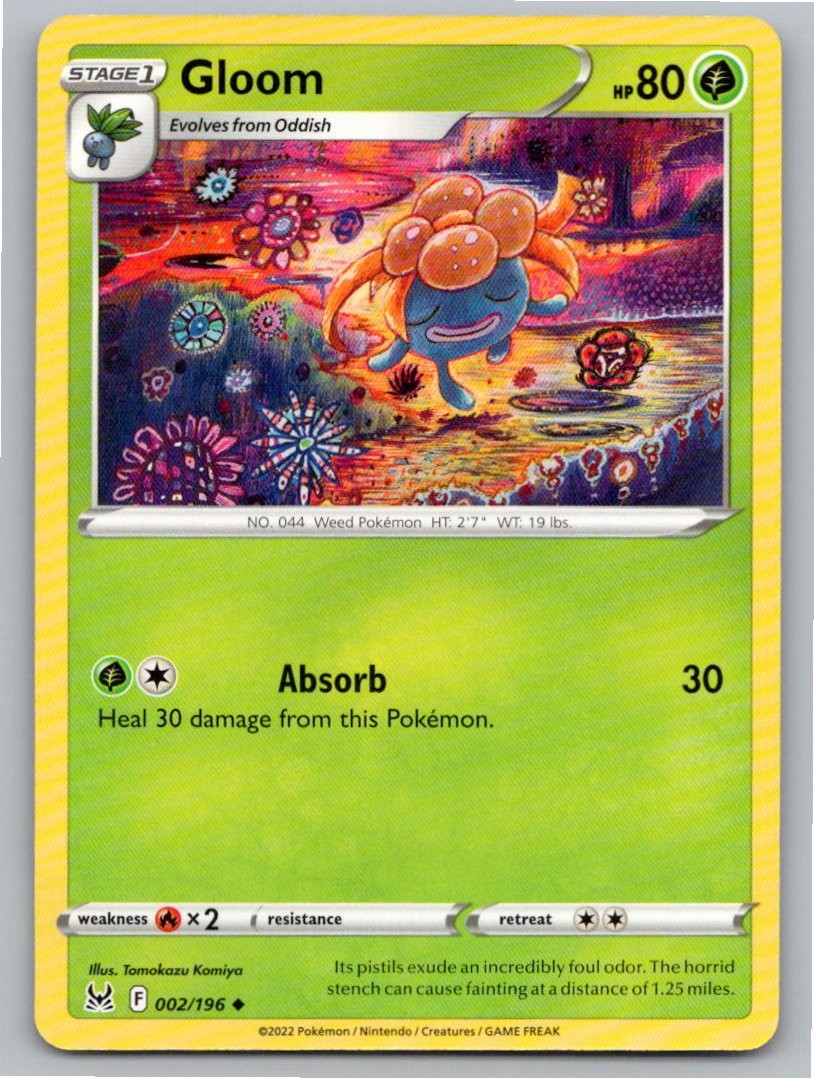 2022 POKEMON GLOOM LOST ORIGIN 002/196 UC NM A75231 FREE S&H