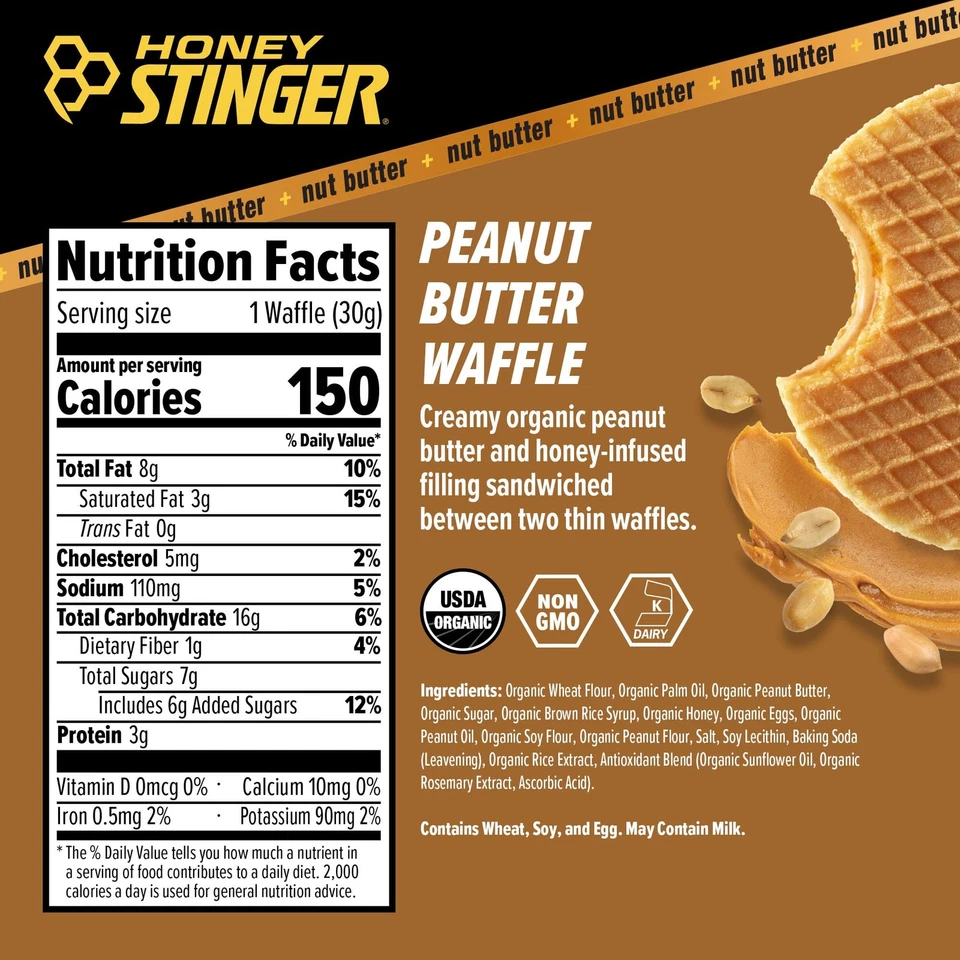 Organic Peanut Butter Energy Waffle Variety Pack, 6 Pack Each of Peanut Butte... - Image 2 of 4